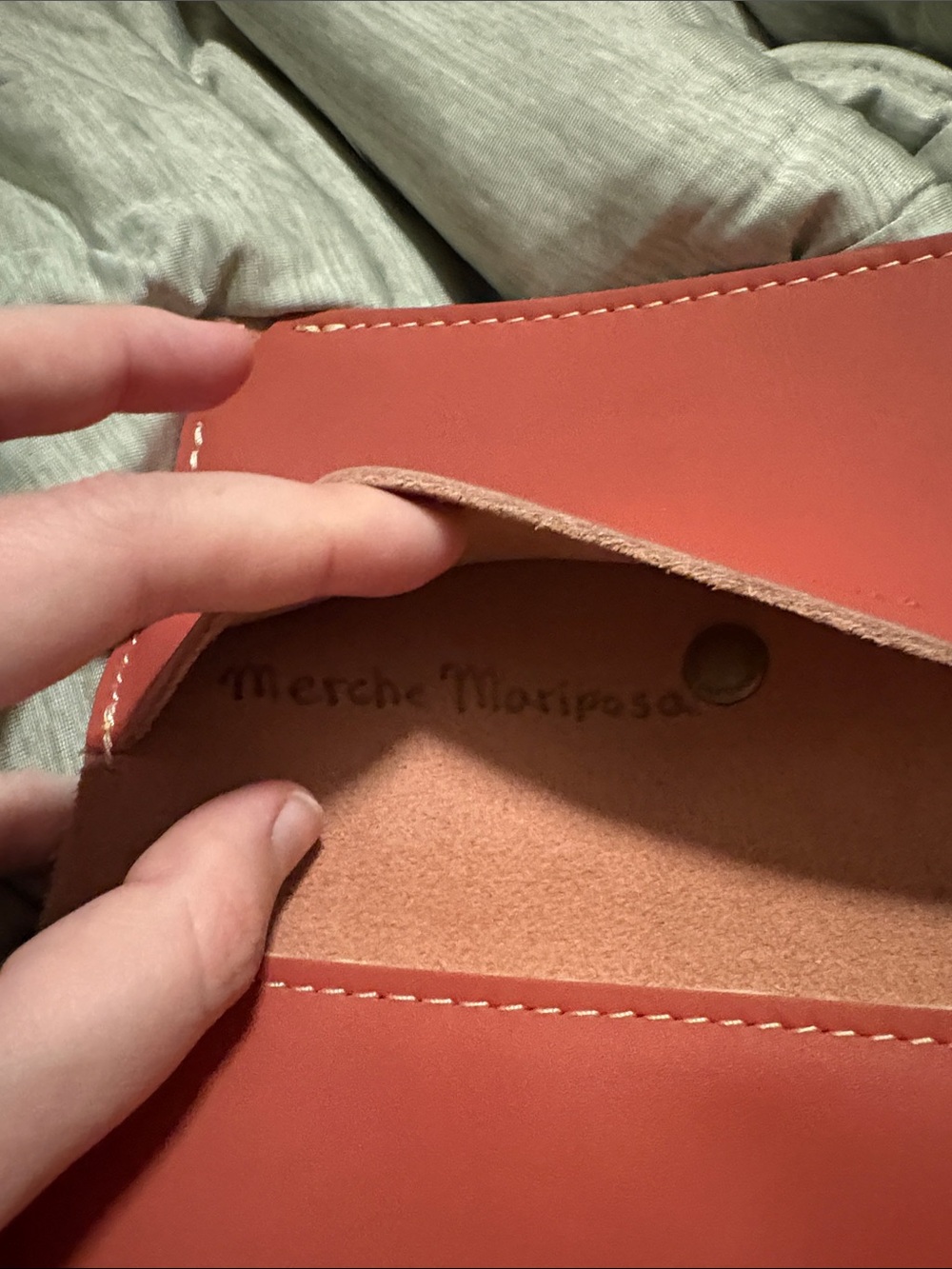 Portland Leather Hand Stamped Berry Pink Rancher Wallet - Picture 5 of 5